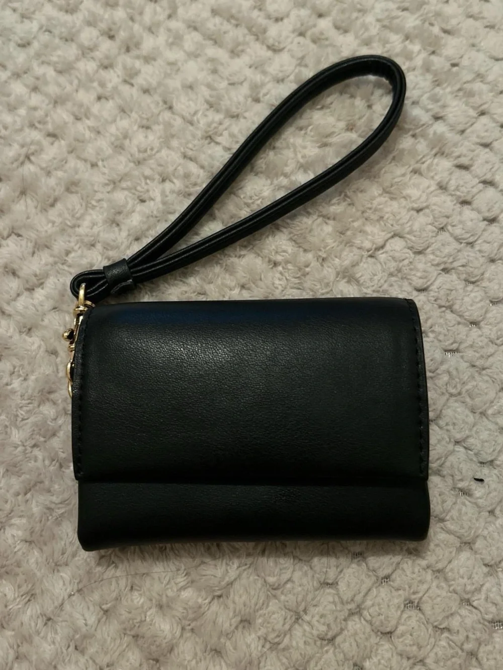 Black Leather Wristlet Wallet